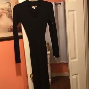 Black skin tight dress